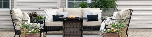 Fire Pit Table Sofa Set