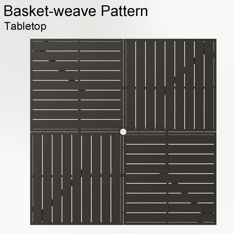 60" Enlarged Basket-wave Sqaure Patio Table
