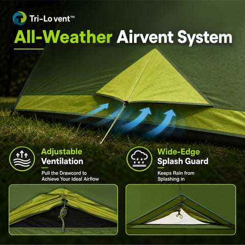 12 Person Camping Tent 16x11FT All-Weather Large Family Cabin Tent with 3 Rooms and 6 Mesh Windows