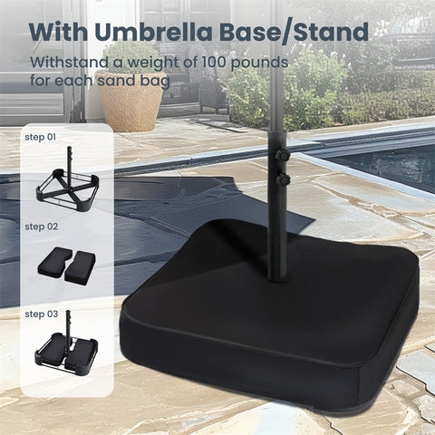 15ft Extra Large Double-Sided Patio Umbrella with Solar Powered LED Lights (Base Included)