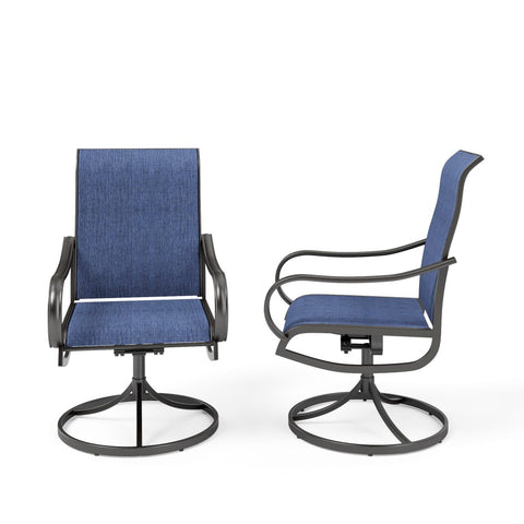 Patio Textilene Swivel Chair Outdoor Dining Set