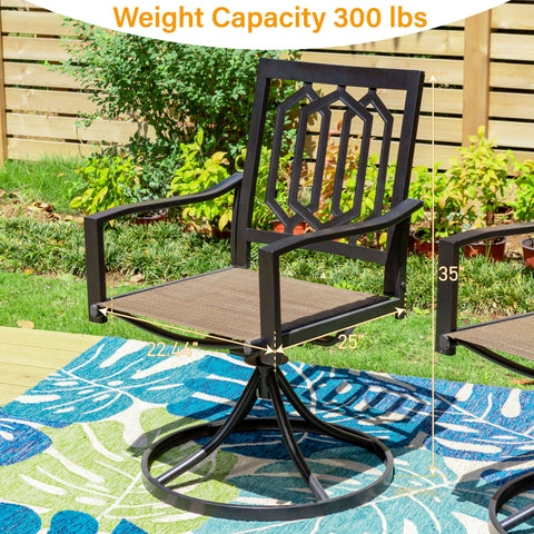 Textilene Patio Dining Chair with Steel Frame