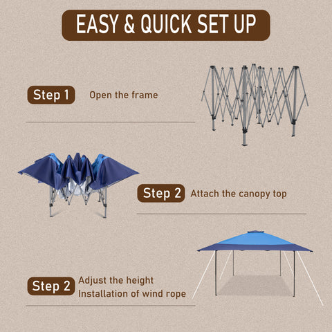 13' x 13' Pop-up Instant Shelter Outdoor Canopy with Wheeled Bag