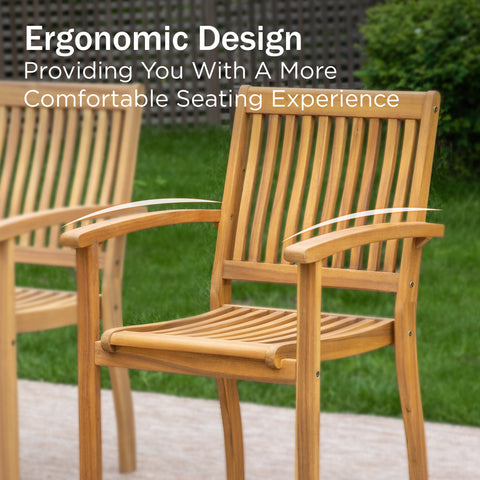 9/7-Piece Patio Dining Set Acacia Wood Dining Table and Chairs