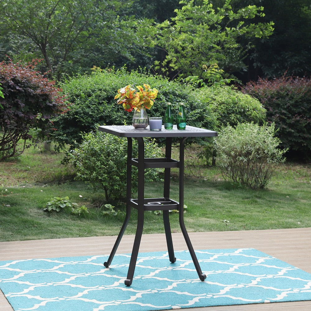 41" Height Cast Aluminum Patio Outdoor Pub High Round/Square Bar Table