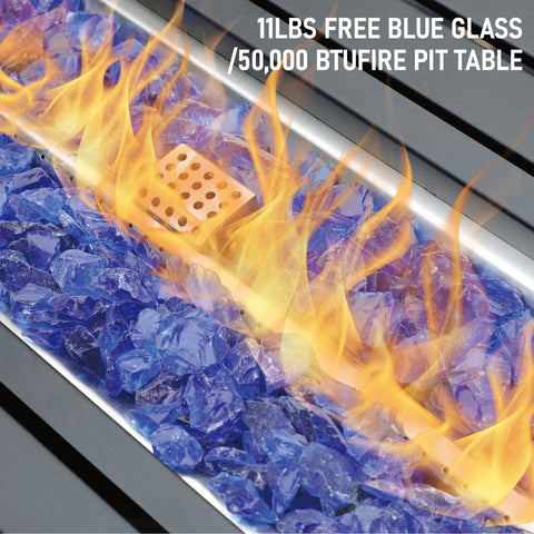 6-Seat Patio Sofa Set with Fire Pit Table