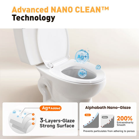 Two-piece Single/Dual Flush 17" Elongated Standard Bathroom Toilet