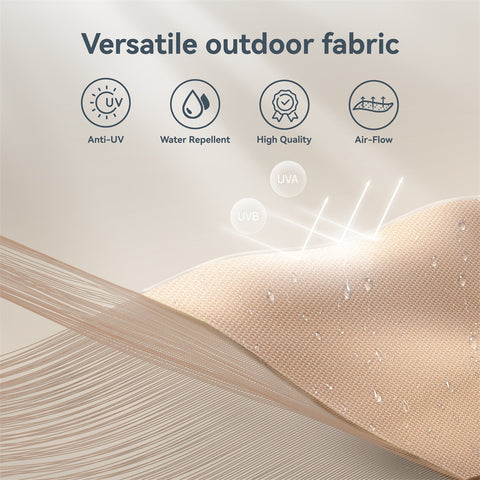 10ft 3 Tier Auto-tilt Patio Umbrella with Solar Powered LED Lights