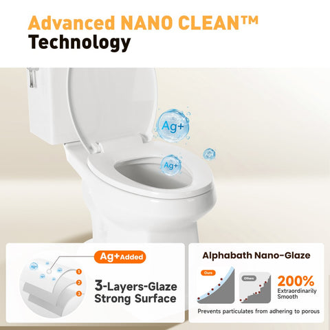 Two-piece Single/Dual Flush 17" Elongated Standard Bathroom Toilet