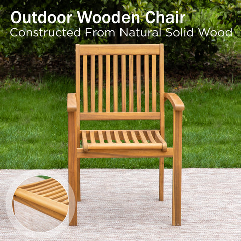 9/7-Piece Patio Dining Set Acacia Wood Dining Table and Chairs