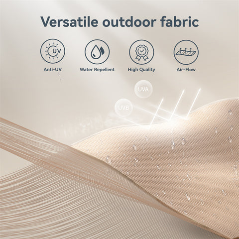 10ft 3 Tier Auto-tilt Patio Umbrella with Solar Powered LED Lights