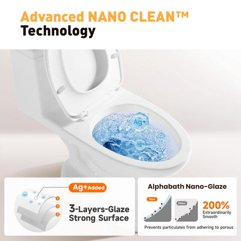 TSUNAMI FLUSH One Piece Dual Flush 17" Elongated Standard Bathroom Toilet