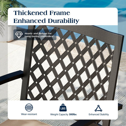 Outdoor Patio Metal Dining Chairs for Garden, Backyard