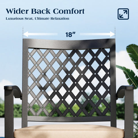 Outdoor Patio Metal Dining Chairs for Garden, Backyard