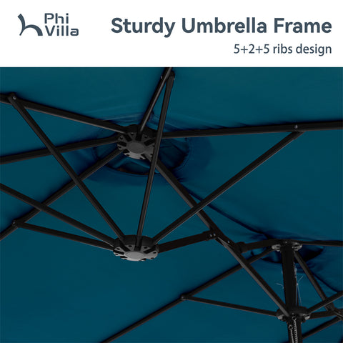 15ft Double-Sided Extra Large Patio Twin Umbrella (Base Included)