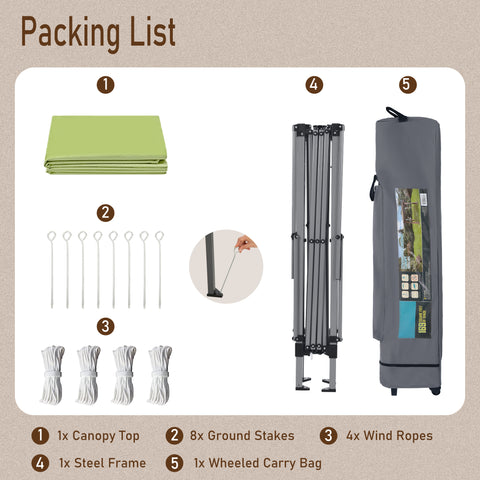 13' x 13' Pop-up Instant Shelter Outdoor Canopy with Wheeled Bag