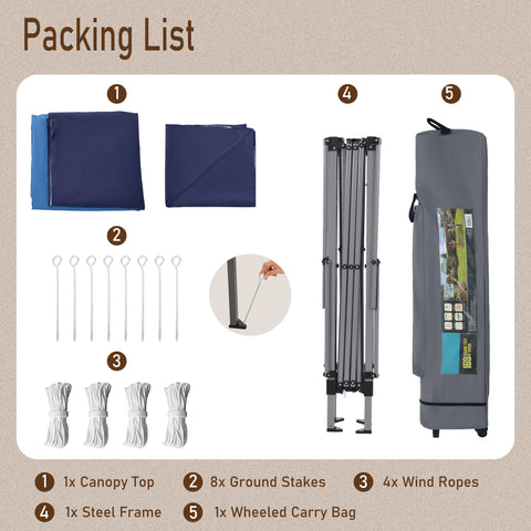 13' x 13' Pop-up Instant Shelter Outdoor Canopy with Wheeled Bag