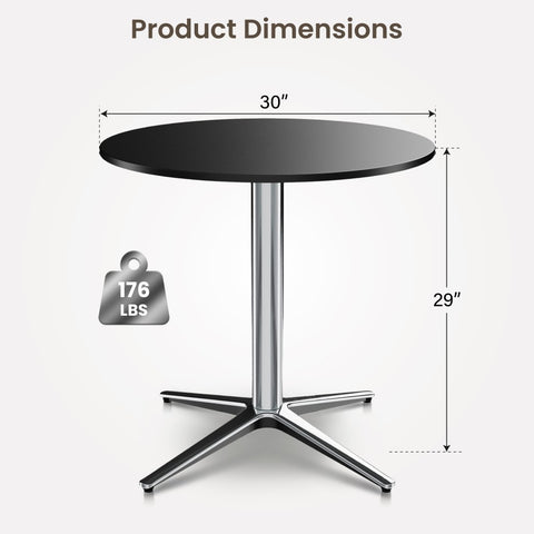 30" Outdoor Bistro Pedestal Table – Round & Square