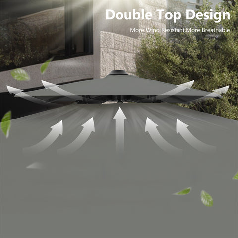 10ft Square/ Rectangular Patio Cantilever Offset Umbrellas for Garden, Pool