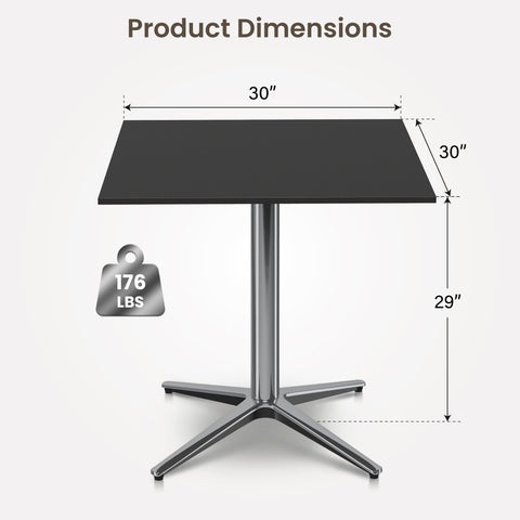 30" Outdoor Bistro Pedestal Table – Round & Square