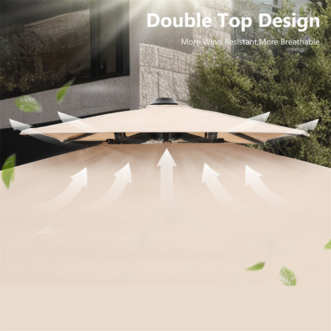 10ft Square/ Rectangular Patio Cantilever Offset Umbrellas for Garden, Pool