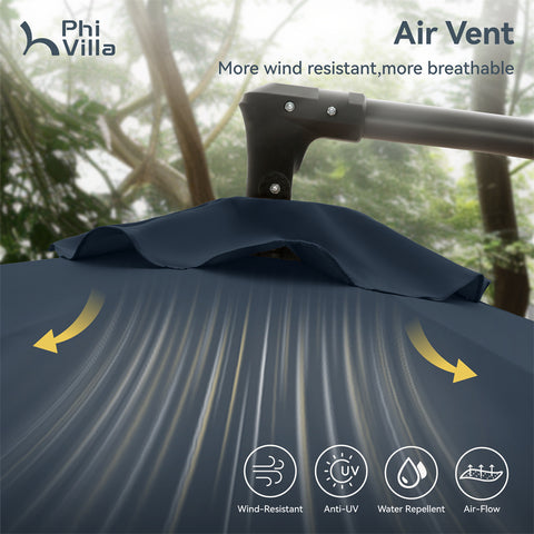 10ft Outdoor Patio Offset Cantilever Umbrella with Cross Base