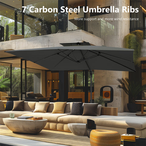 10ft Square/ Rectangular Patio Cantilever Offset Umbrellas for Garden, Pool