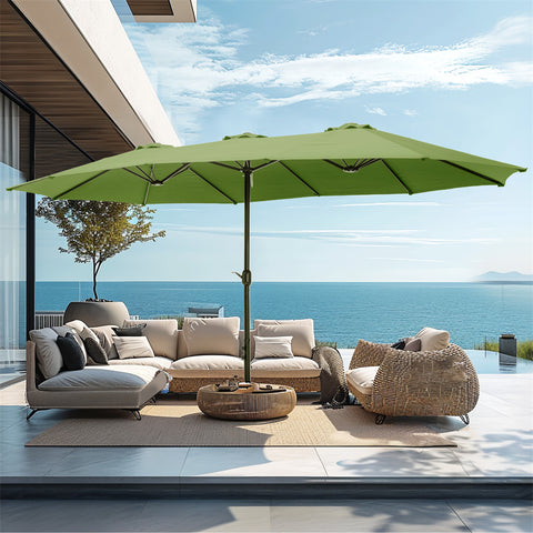 15ft Double-Sided Extra Large Patio Twin Umbrella (Base Included)