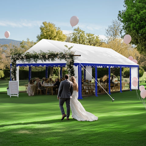 16'x32' Scalloped Valance Party Tent Canopy Shelter with Heavy Duty Design (Includes Carry Bag)