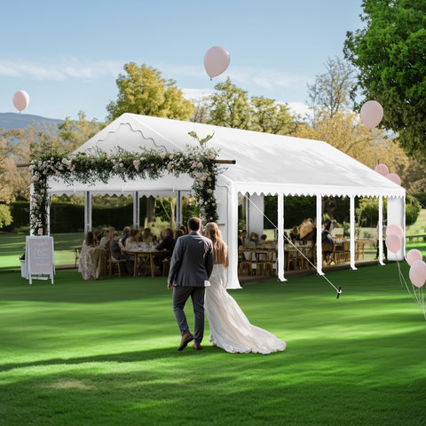 16'x32' Scalloped Valance Party Tent Canopy Shelter with Heavy Duty Design (Includes Carry Bag)