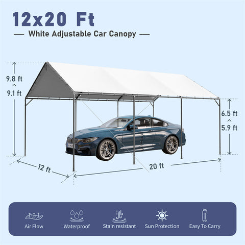 12x20 ft Carport Replacement Top Canopy Cover for Car Garage Shelter Tent Party Tent