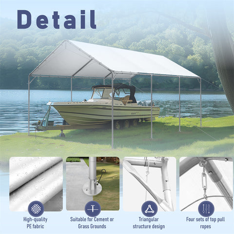 12x20 ft Carport Replacement Top Canopy Cover for Car Garage Shelter Tent Party Tent