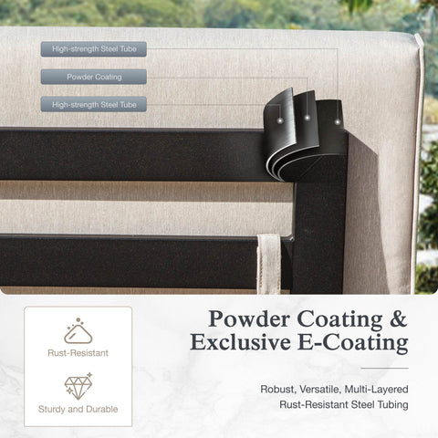 4-Seater Outdoor Conversation Sofa Set with Woodgrain Side Table