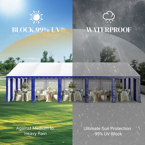 16'x32' Scalloped Valance Party Tent Canopy Shelter with Heavy Duty Design (Includes Carry Bag)