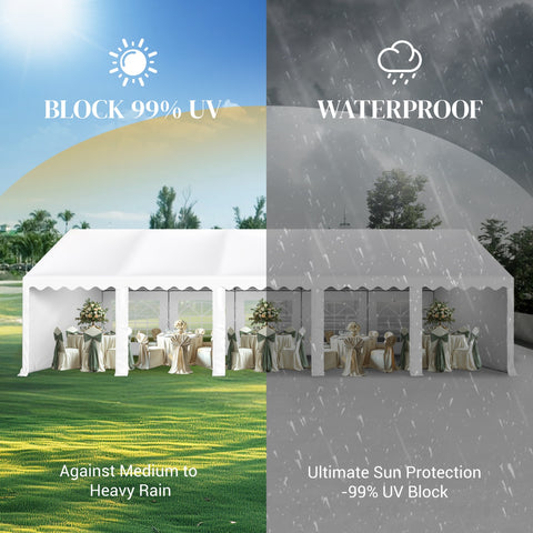 16'x32' Scalloped Valance Party Tent Canopy Shelter with Heavy Duty Design (Includes Carry Bag)