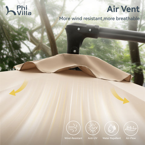 10ft Outdoor Patio Offset Cantilever Umbrella with Cross Base