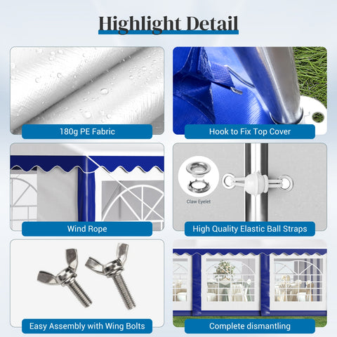 16'x32' Scalloped Valance Party Tent Canopy Shelter with Heavy Duty Design (Includes Carry Bag)