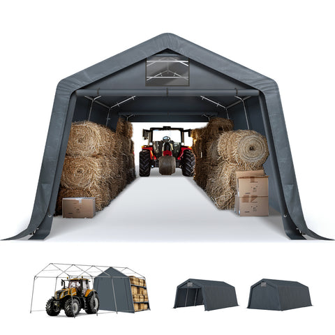 Outdoor Portable Storage Shelter Shed Garage with Vents Carport