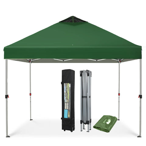 10'x10' Pop-up Canopy Tent with 3 Adjustable Height and Roller Bag
