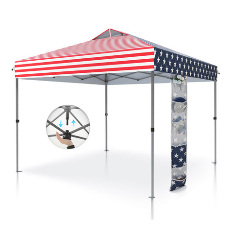 10'x10' Pop-up Tent with Storage Bag and Roller Bag for Camping Party and Barbecue