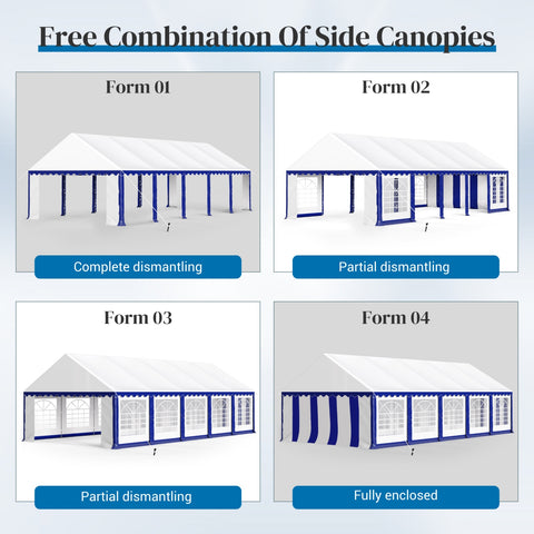 16'x32' Scalloped Valance Party Tent Canopy Shelter with Heavy Duty Design (Includes Carry Bag)