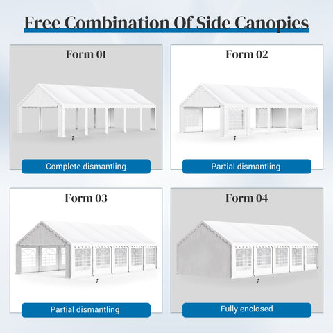16'x32' Scalloped Valance Party Tent Canopy Shelter with Heavy Duty Design (Includes Carry Bag)