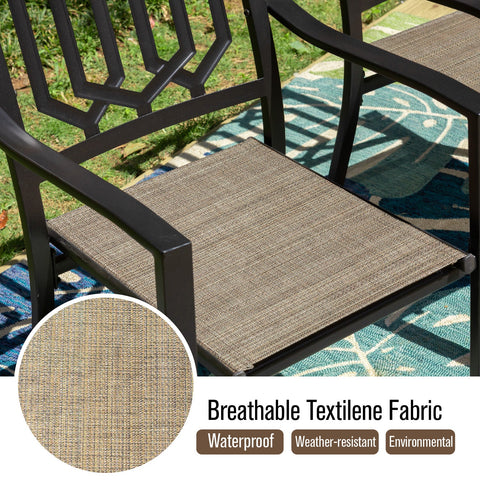 Textilene Patio Dining Chair with Steel Frame