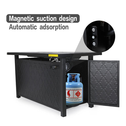 6-Seat Patio Sofa Set with Fire Pit Table