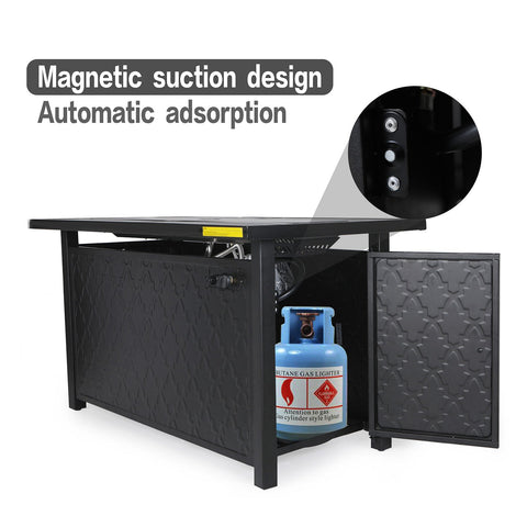 45" x 23", 50,000 BTU Rectangle Metal Gas Fire Pit Table