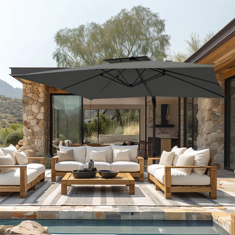 Shop our rectangular cantilever umbrella today for stylish shade and durable outdoor comfort!