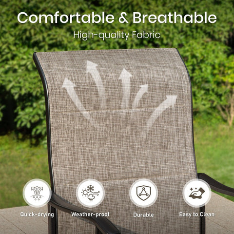 7/9-Piece Patio Textilene High Back Swivel Chairs and Adjustable Metal Table Dining Set