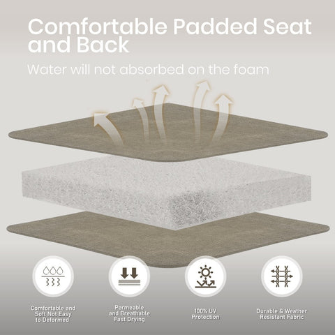 High-back Padded Swivel Textilene Patio Dining Chairs