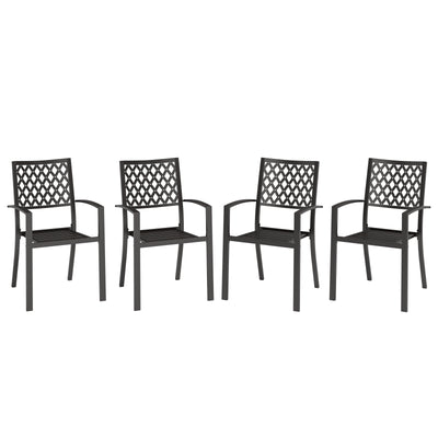 Outdoor Patio Metal Dining Chairs for Garden, Backyard