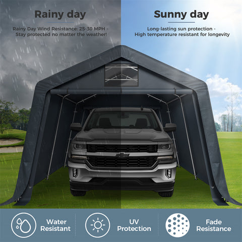 Outdoor Portable Storage Shelter Shed Garage with Vents Carport